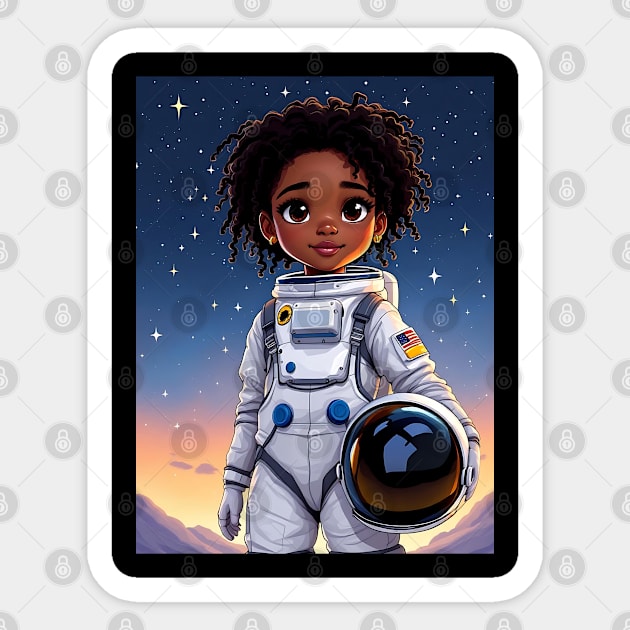 The Limitless Astronaut, African American Children's Poster Sticker by UrbanLifeApparel